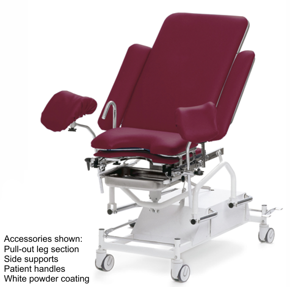 Gynaecology chair electric, standard leg holders